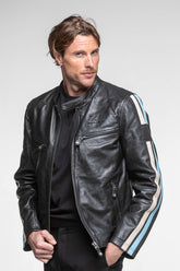 24H Le Mans Hans Black Leather Jacket for Men